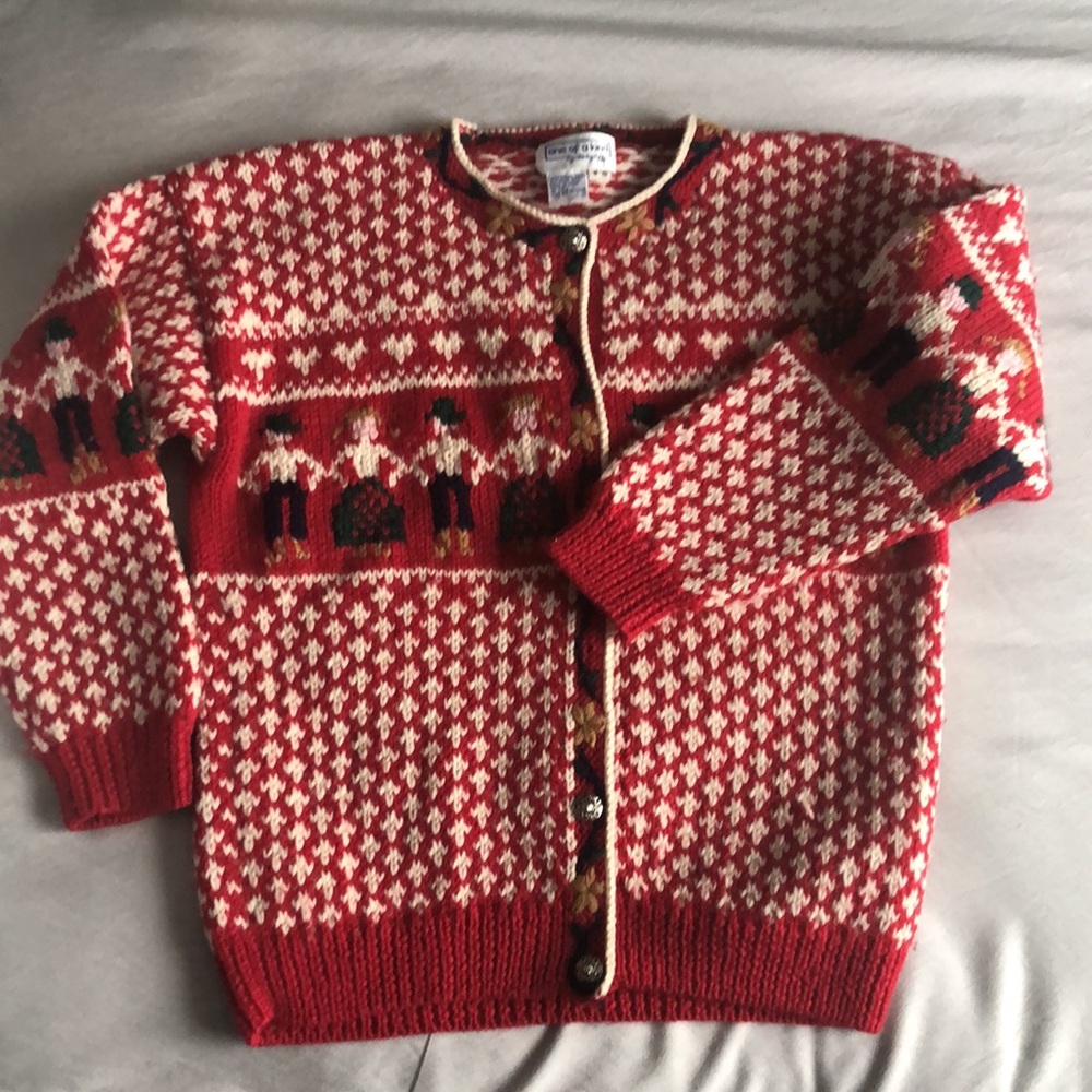 Children’s soft Handknit  Wool Cardigan Sz 8-10